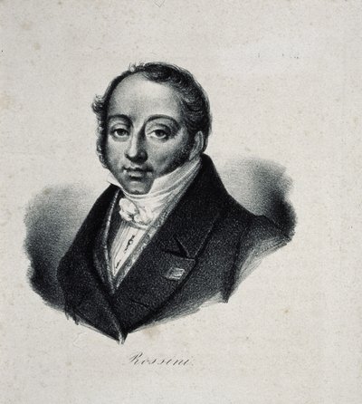 Besteci Gioachino Antonio Rossini'nin portresi 1792-1868 by French Master