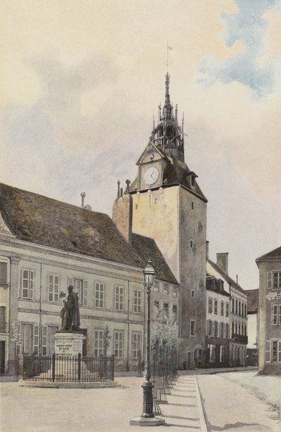 Beaune, Çan Kulesi ve G Monge Heykeli by French Photographer