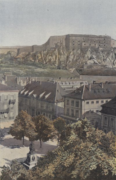 Belfort, Place dArmes ve Chateau by French Photographer
