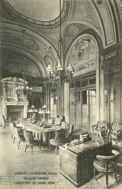 Toplantı odası, Credit Lyonnais bankası, Paris (s/b fotoğraf) by French Photographer