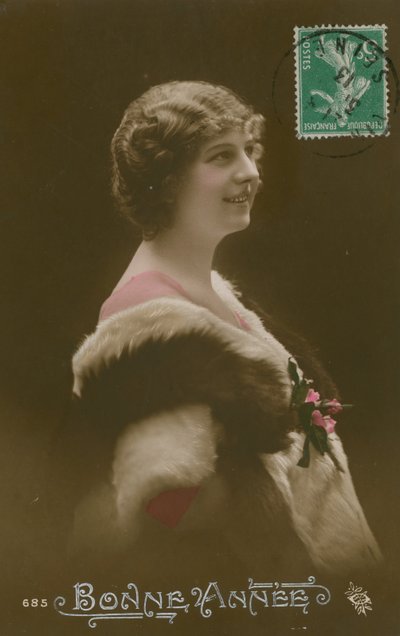 Bonne Annee. 1913 yılında gönderilen Fransız Yeni Yılınız Kutlu Olsun kartpostal. by French Photographer