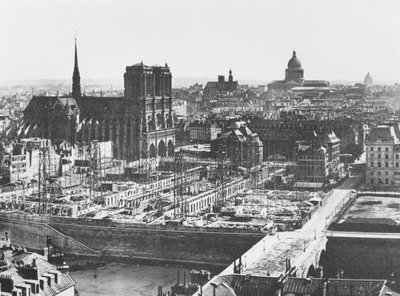Hotel-Dieu Binası, Paris, 1867 by French Photographer