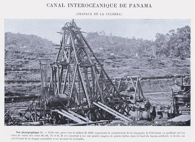 Panama Interoceanic Canal, Culebra Works (s/b fotoğraf) by French Photographer