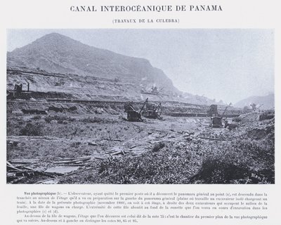 Panama Interoceanic Canal, Culebra Works (s/b fotoğraf) by French Photographer
