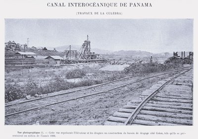 Panama Interoceanic Canal, Culebra Works (s/b fotoğraf) by French Photographer