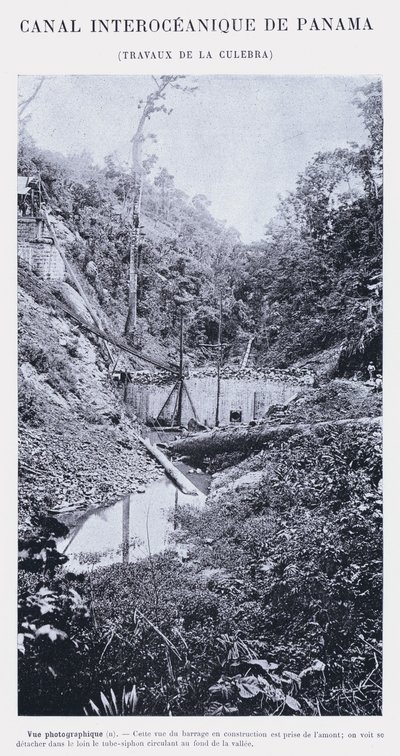 Panama Interoceanic Canal, Culebra Works (s/b fotoğraf) by French Photographer