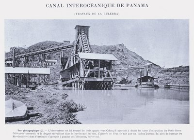 Panama Interoceanic Canal, Culebra Works (s/b fotoğraf) by French Photographer