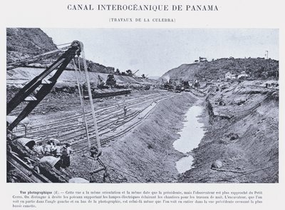 Panama Interoceanic Canal, Culebra Works (s/b fotoğraf) by French Photographer