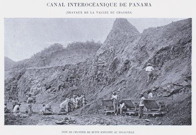 Panama Interoceanic Canal, Chagres Valley Works (s/b fotoğraf) by French Photographer