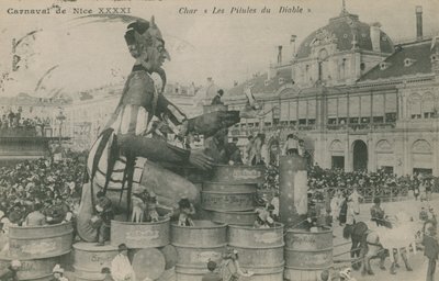 Güzel Karnaval, Char, Les Pilules du Diable. 1913 yılında gönderilen kartpostal. by French Photographer
