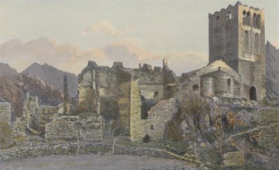 Casteil, St-Martin-du-Canigou eski Manastırı kalıntıları by French Photographer