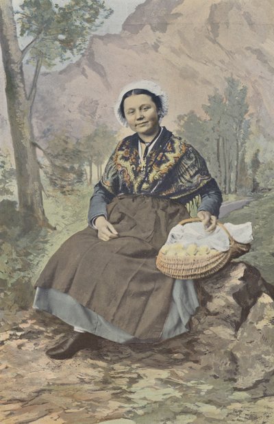 Chambery, yerel köylü kadın by French Photographer