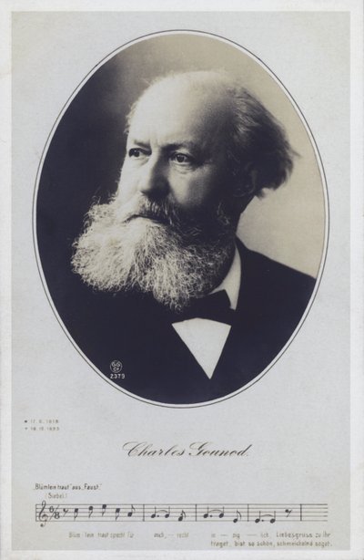 Charles Gounod, Fransız piyanist ve besteci (s/b fotoğraf) by French Photographer