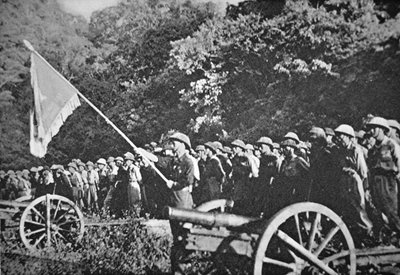 Dien Bien Phu kuşatması sırasında, Kasım 1953-Mayıs 1954 (renkli taş) by French Photographer