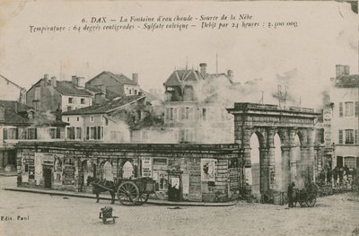 Dax - ılık su kaynağı - Nebe'den kaynak. 1913 yılında gönderilen kartpostal. by French Photographer