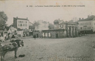 Dax - ılık su kaynağı (günlük akış: 64 santigratta 2400000 litre). 1913 yılında gönderilen kartpostal. by French Photographer