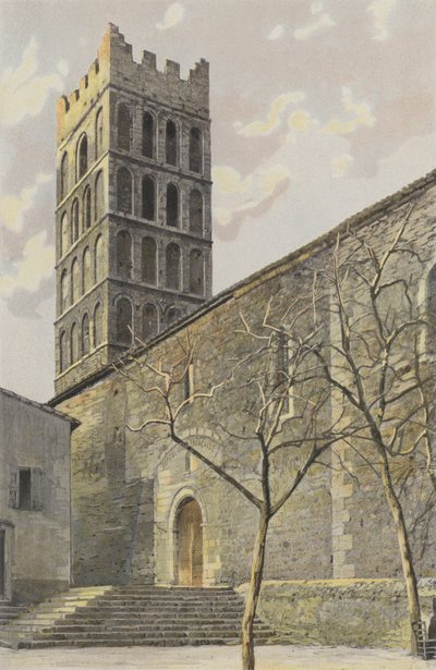 Elne, Kilise, S yan cephe ve çan kulesi by French Photographer