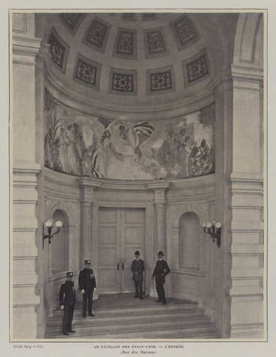 Amerikan pavyonunun girişi, Exposition Universelle 1900, Paris (s/b fotoğraf) by French Photographer