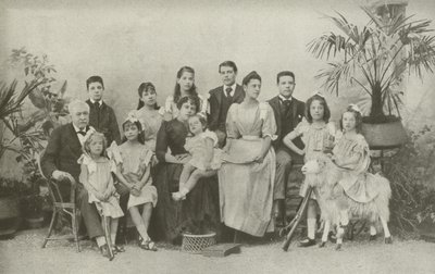 Ferdinand De Lesseps, eşi ve çocukları ile (s/b fotoğraf) by French Photographer