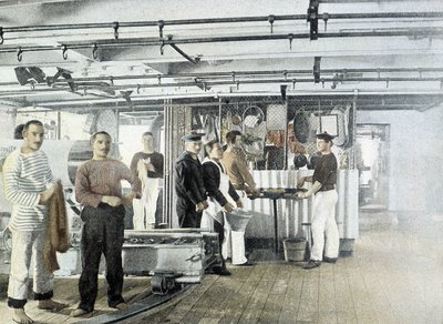 Fransız Donanması, 19. yüzyıl sonu: Subayların mutfağı - İncil. des Arts deco. by French Photographer