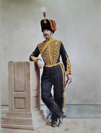 İkinci İmparatorluk zamanında Fransız askeri (renkli fotoğraf) by French Photographer
