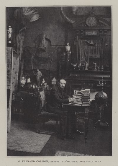 Fransız ressam Fernand Cormon stüdyosunda (renkli taş) by French Photographer
