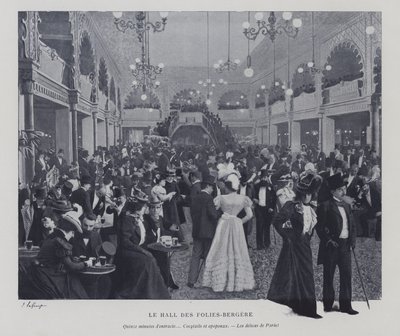 Folies Bergere Salonu, Paris, bir arada (s/b fotoğraf) by French Photographer