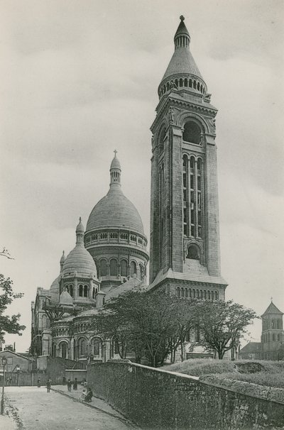 La Basilique du Sacre-Coeur, Campanile, Sacre-Coeur Bazilikası ve Campanile (fotogravür) by French Photographer