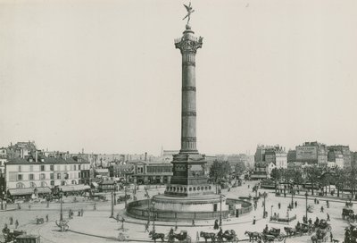 La Colonne de Juillet, Place de la Bastille, Temmuz Sütunu, Bastille Yeri (fotogravür) by French Photographer