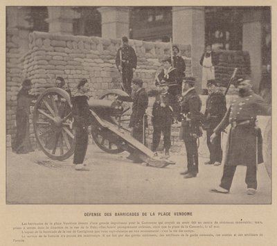Paris Komünü, Place Vendome Barikatlarının Savunması (s/b fotoğraf) by French Photographer