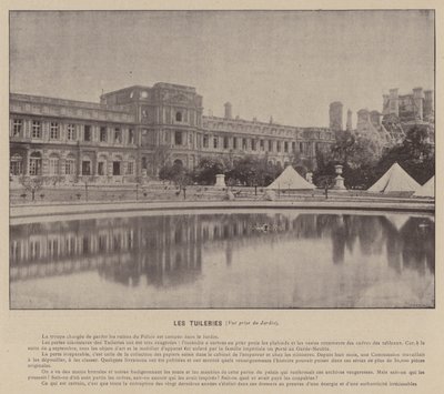 Paris Komünü, Tuileries, Bahçeden bir görünüm (s/b fotoğraf) by French Photographer