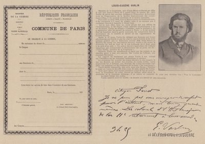 Paris Komünü, Louis-Eugene Varlin (s/b fotoğraf) by French Photographer