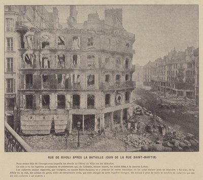 Paris Komünü, Savaştan Sonra Rue De Rivoli, Rue Saint-Martin Köşesi (s/b fotoğraf) by French Photographer