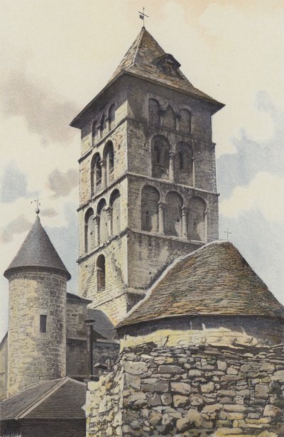 Livernon, Kilise, Çan kulesi ve Apsis by French Photographer