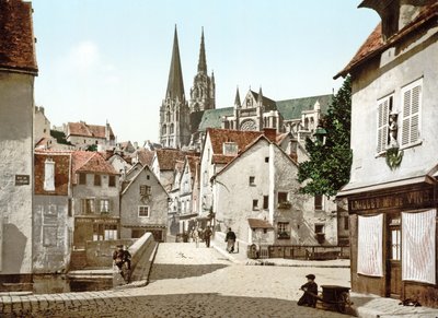 Arka planda katedralin olduğu Chartres