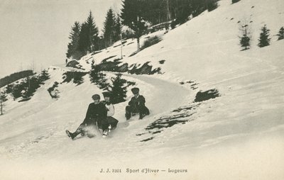 Bir dağdaki Lugers (s/b fotoğraf) by French Photographer
