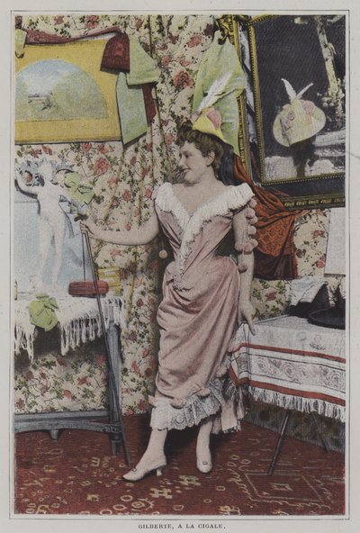 Matmazel Gilberte, Fransız şarkıcı La Cigale, Paris (renkli fotoğraf) by French Photographer