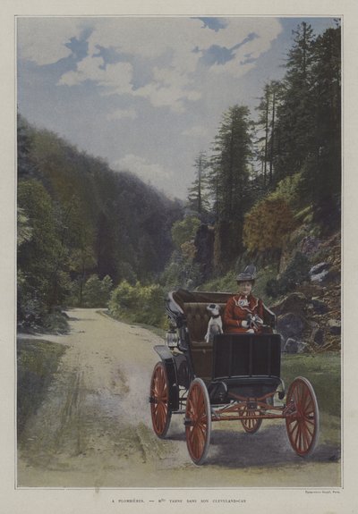 Matmazel Yahne, Cleveland arabasında Plombieres-les-Bains, Fransa (renkli fotoğraf) by French Photographer