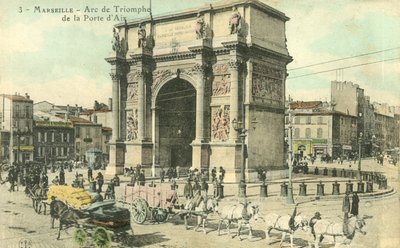 Marsilya, Arc De Triomphe De La Porte DAix by French Photographer