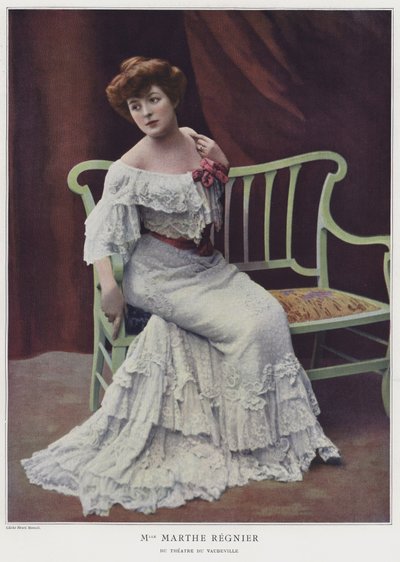 Marthe Regnier, Fransız aktris (renkli fotoğraf) by French Photographer
