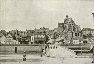 Mayenne, Bir sokak (b/w fotoğraf) by French Photographer