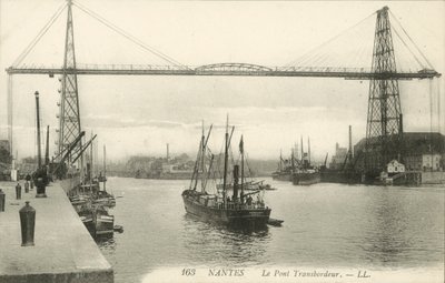 Nantes, Le Pont Transbordeur (b/w fotoğraf) by French Photographer