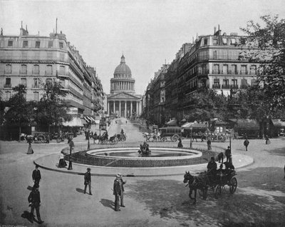 Paris - Place Medicis, Rue Soufflot ve Pantheon (s/b fotoğraf) by French Photographer