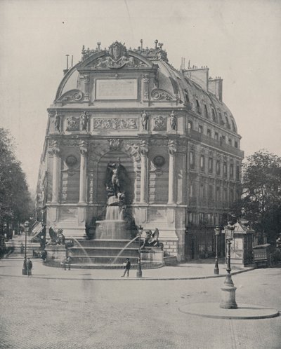 Paris: St Michel Çeşmesi (s/b fotoğraf) by French Photographer