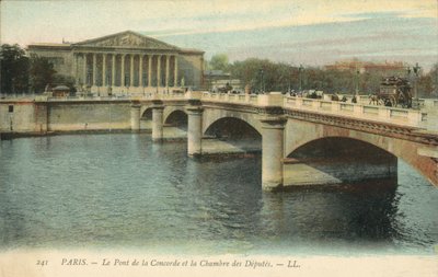 Paris, Concorde Köprüsü ve Temsilciler Meclisi (renkli fotoğraf) by French Photographer