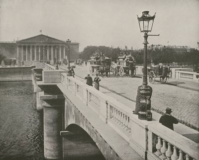 Paris: Pont de la Concorde ve Temsilciler Meclisi (s/b fotoğraf) by French Photographer