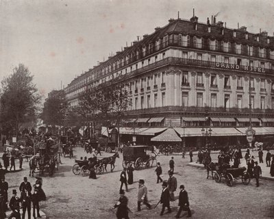 Paris: Grand Hotel ve Cafe de la Paix (s/b fotoğraf) by French Photographer