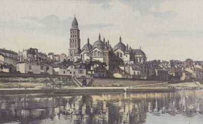 Perigueux, Cathedrale Saint-Front, Adanın g kıyısından alınan görünüm by French Photographer