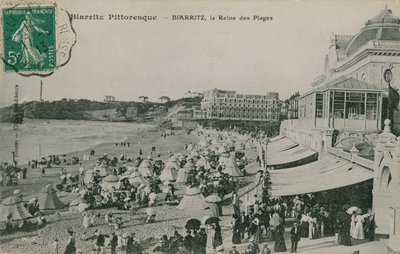 Pitoresk Biarritz - Biarritz, Plajların Kraliçesi. 1913 yılında gönderilen kartpostal. by French Photographer