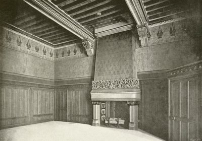 Pierrefonds, Cabinet de Travail du Seigneur (b/w fotoğraf) by French Photographer